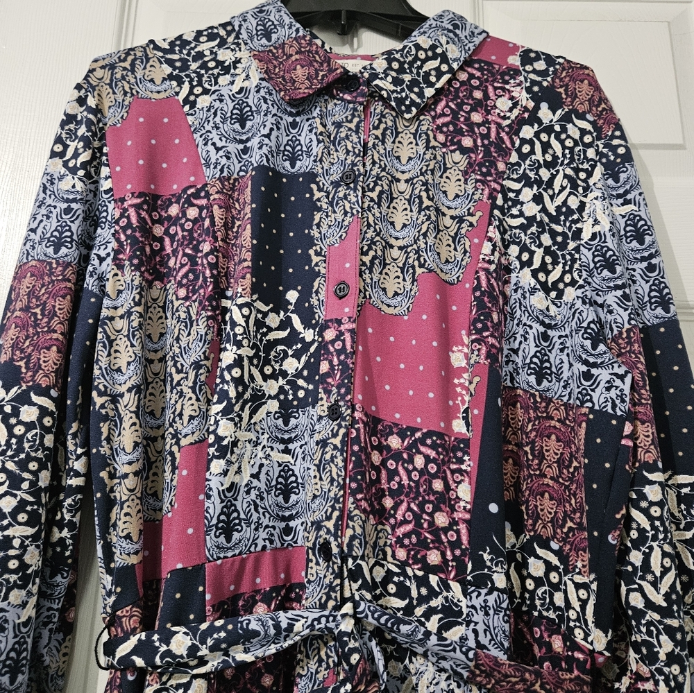 NWOT: Women's Floral Patchwork Midi Dress - XL - Picture 5 of 8